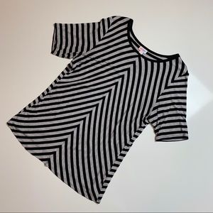 LuLaRoe Gigi Black & Gray Striped Top